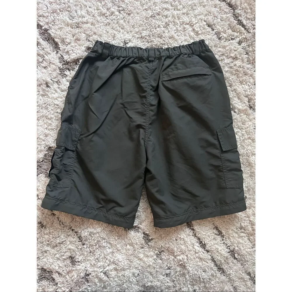North Face Paramount Peak Cargo Short Men Charcoal Green Elastic Waist Nylon siz